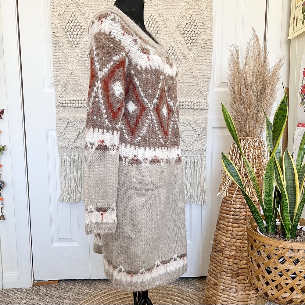 Free People Frosted Fair Isle Cardigan Jacket - Picture 4 of 11